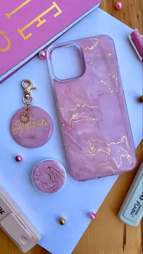 hot pink resin phone case